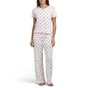POPPY & CLAY Ivory 2pc Mushroom Tender Heart Pajama Set